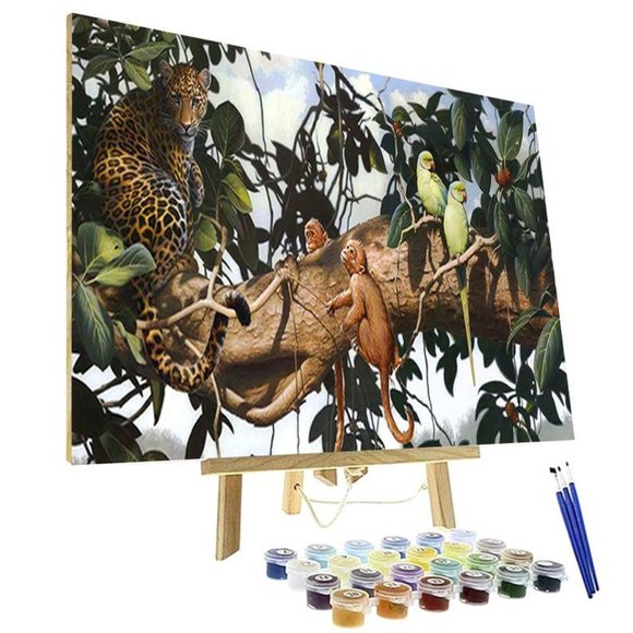 Paint By Numbers Kit Jungle Scene - Picture 1 of 4